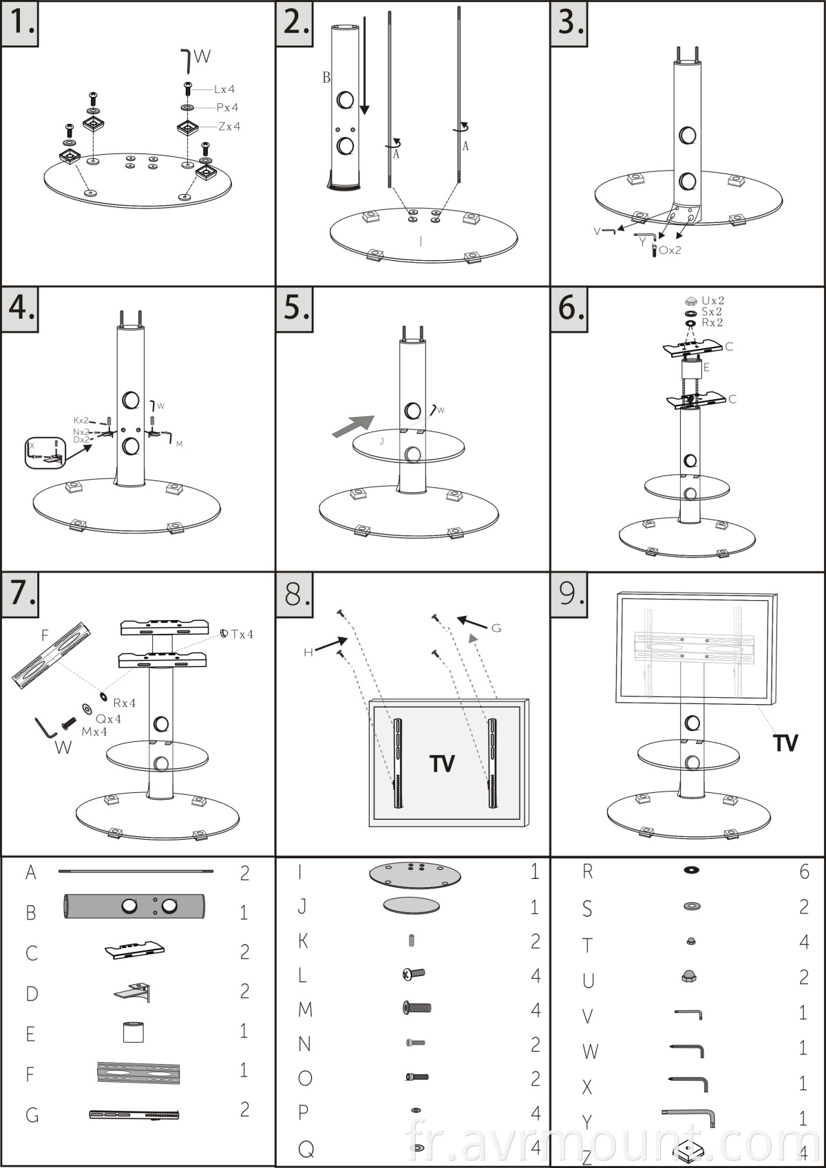 AVR840 TV stand manual ok